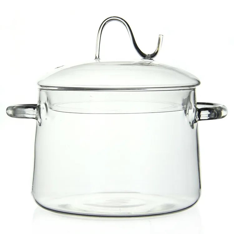 Factory Custom Gift 2000ミリリットルSoup Heat Resistant Cookware Borosilicate Glass Stockpot