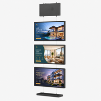 Écran LCD suspendu simple face de 21,5 pouces avec résolution 1920x1080 et CMS basé sur le cloud pour la publicité immobilière et en vitrine