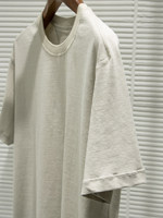 T-shirt pour homme à coupe décontractée et épaules tombantes |   T-shirt esthétique uni en lin texturé à tissage fin de qualité supérieure