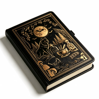 Carnet de sorcière A5 à couverture rigide en PU, personnalisé, motif loup, pour notes sur les ombres, cadeau