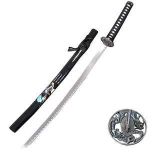 <span class=keywords><strong>Katana</strong></span> en métal noir <span class=keywords><strong>avec</strong></span> art <span class=keywords><strong>anime</strong></span>, accessoire de cosplay, épées jouets pour enfants, 14+, unisexe - Product Image 1