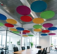 Panneau acoustique suspendu au plafond, 100% fibre de polyester, écologique, isolation phonique pour salle commerciale