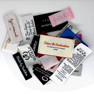 Étiquettes tissées personnalisées de haute qualité, réfléchissantes, imprimées sur satin, pour l'entretien, avec logo de perruque, thermocollantes pour chaussures - Product Image 1