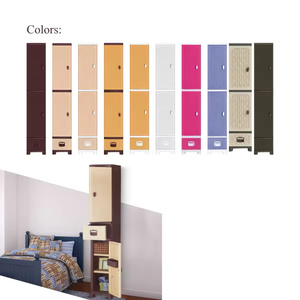 Multifunctional Foldable Plastic <b>Storage</b> Container Stackable with Rattan Pattern Drawer and Hanging Clothes Pole for Bedroom - Product Image 2