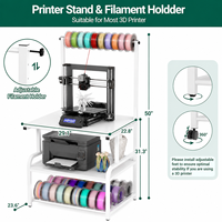 Meja Printer 3D Besar JH-Mech dengan Penyimpanan Filamen, Rak Penyimpanan 3 Tingkat, Aksesori yang Dapat Dilepas, Dudukan Meja Printer Tugas Berat