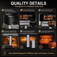 Friteuse à air AOJA 9L, vente en gros pour les distributeurs et importateurs d'appareils électroménagers, 1800W, commande par bouton ou tactile