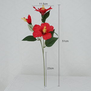 Nouvelles <span class=keywords><strong>fleurs</strong></span> d'<span class=keywords><strong>hibiscus</strong></span> artificielles en soie plastique pour mariage, Noël, Halloween, décoration de la maison - Product Image 5