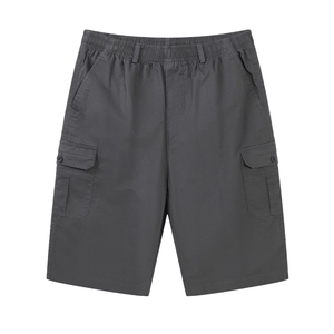 Shorts cargo pour homme, couleur unie, taille élastique, longueur mi-longue, en toile, décontractés, avec poches, respirants, pour l'été - Product Image 1