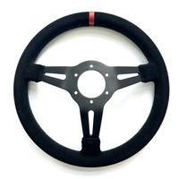 Volant de course simulé en cuir PU et alliage d'aluminium, style rallye JDM universel, pour configuration de jeu de simulation