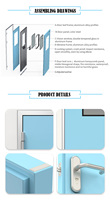 Portes battantes hermétiques automatiques en acier galvanisé insonorisées pour salle blanche industrielle et salle d'opération médicale, design hermétique, finies