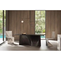 France ensemble de Table à manger artistique salle de réunion en bois marbre Console Table marbre luxe console table à manger