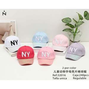 Gorra de Béisbol Infantil con Lentejuelas, Talla Ajustable, Diseño Casual de 6 Paneles, en Rosa, Rojo, Blanco, Azul y Morado - Product Image 1