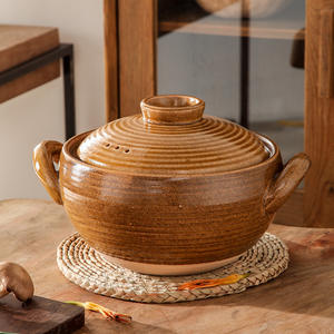 Klei Kookpot Steengoed Braadpan Voor Soep Stoofpot Pap Binnenlandse Gas Keramische Kookgerei - Product Image 5