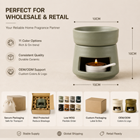 Brûleur d'arômes en céramique, chauffe-cire, diffuseur d'huiles essentielles, support de bougie chauffe-plat, décoration parfumée pour la maison, OEM ODM, boutique de cadeaux