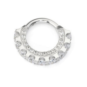 Pendientes de Aro Articulados de Titanio F136 con Circonita Brillante Lotus, Joyería Popular para Piercing de Cartílago - Product Image 3