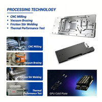 Plaque de refroidissement liquide micro-canaux personnalisée 1200W pour GPU H200 GB200 Blackwell, plaque froide brasée sous vide en cuivre nickelé