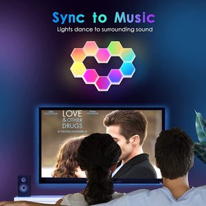 White LED Hexagonal <b>RGB</b> Remote & App <b>Controlled</b> Modern Style Dimmable CE Certified for Gaming Room - Product Image 5