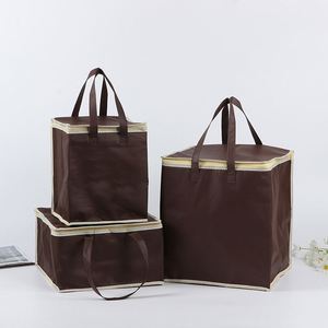 Sac isotherme pliable en tissu non tissé recyclé de haute qualité avec fermeture éclair pour livraison alimentaire – Vente en gros - Product Image 3