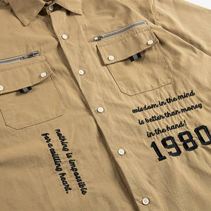 Maglietta da lavoro su misura con marchio privato all'ingrosso maglietta Streetwear High Street top <span class=keywords><strong>Vintage</strong></span> Casual oversize - Product Image 5