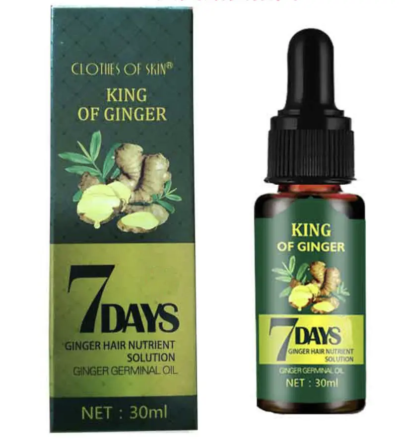 Épaississement des cheveux en gros 7 jours Ginger Germinal Oil King of Ginger 30ml efficace pour l'huile de gingembre anti-perte et repousse des cheveux