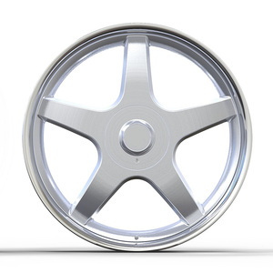 Jantes forgées 5x112 5x127 <span class=keywords><strong>2</strong></span> pièces 18 19 20 21 22 24 26 pouces en aluminium brossé avec lèvre chromée profonde pour Chevy Impala - Product Image 3
