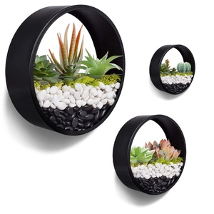 Maceta de Metal para decoración de sala de estar, maceta colgante para plantas artificiales, montada en la pared, 3 uds. - Product Image 1