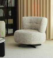 Fauteuil d'appoint moderne gris foncé pour le salon chaise de loisirs inclinable pivotante éponge pour appartements villas meubles d'hôtel