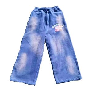 Custom 100% Cotton Acid Wash <b>Sweat</b> <b>Pants</b> <b>Men</b> High Quality Joggers Sun Faded Casual Wide Leg Sweatpants - Product Image 6