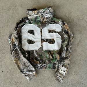Sudadera con Capucha Camuflada Personalizada de Alta Calidad, Sudadera Táctica con Capucha y Cremallera, Chaqueta con Bordado de Parches, Sudadera de Caza con Cremallera para Hombre - Product Image 2