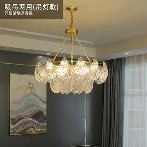 โคมไฟระย้าหรูหราสไตล์โพสต์โมเดิร์นทำจากทองแดงทั้งหมด สำหรับห้องนั่งเล่น ห้องรับประทานอาหาร ห้องนอน โรงแรม โคมไฟคริสตัลแบบเรียบง่าย สง่างาม ระดับไฮเอนด์ - Product Image 2