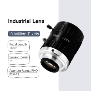 เลนส์วิชันซิสเต็ม 16 มม. ความยาวโฟกัส 10MP เลนส์กล้องอุตสาหกรรมแบบ C Mount ความผิดเพี้ยนต่ำ โฟกัสแบบแมนนวลสำหรับอุปกรณ์อัตโนมัติ - Product Image 1