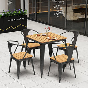 ห้องรับประทานอาหารไม้พลาสติกกลางแจ้งที่ทันสมัยเครื่องดื่มเบียร์กลางแจ้งระเบียง<span class=keywords><strong>ลาน</strong></span>เจรจา<span class=keywords><strong>โต๊ะ</strong></span>และเก้าอี้กลางแจ้ง - Product Image 1