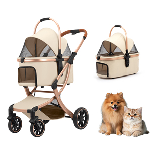 Passeggino <span class=keywords><strong>per</strong></span> <span class=keywords><strong>Cani</strong></span> Regolabile, Leggero e Pieghevole, Trasportino Comodo e Impermeabile a 4 Ruote <span class=keywords><strong>per</strong></span> <span class=keywords><strong>Cani</strong></span> e Gatti - Product Image 2
