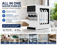 Distributeur d'eau chaude/froide électrique avec 3 robinets, design compact pour comptoir, verrouillage de sécurité enfant, fonctionnalités intelligentes