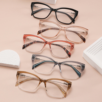 Nouvelles montures de lunettes œil-de-chat transparentes dégradées à monture complète pour femmes, tendance, pour usage quotidien des adultes LE1154