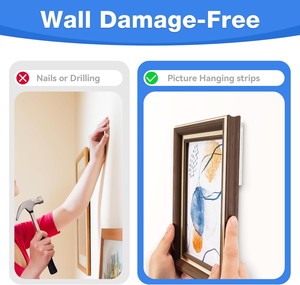 Bandes adhésives robustes pour accrocher les tableaux - Grands crochets muraux adhésifs pour cadres et affiches, sans dommages, sans clous - Product Image 2