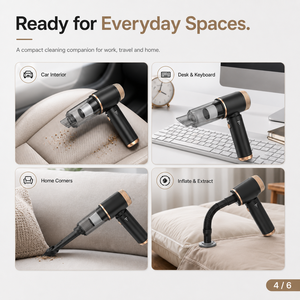 เครื่องดูดฝุ่นไร้สายแบบมือถือ OEM 6000Pa พร้อมฟังก์ชั่นเป่าฝุ่น 2 in 1 พกพาสะดวก ชาร์จซ้ำได้ ใช้ได้กับรถยนต์ บ้าน คีย์บอร์ด เครื่องดูดฝุ่นขนาดเล็ก พร้อมพอร์ต Type-C - Product Image 4