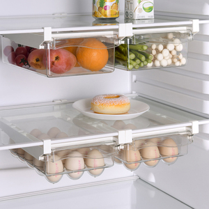 Organisateur de réfrigérateur Boîte de rangement d'oeufs Réfrigérateur <span class=keywords><strong>suspendu</strong></span> en plastique transparent Tiroir à oeufs coulissant réglable Porte-oeufs - Product Image 5