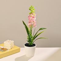 Tanaman Hyacinth Buatan dalam Pot, Bunga Hyacinth Palsu Bonsai, Pot Bunga Palsu untuk Meja di Rumah, Kantor, Pernikahan, Dalam Ruangan