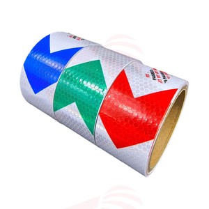 5cm*25m Yellow Black Arrow Safety Sticker Honeycomb Adhesive Material Reflector Strips Vinyl Roll <strong>Reflective</strong> <strong>Tape</strong> - Product Image 4