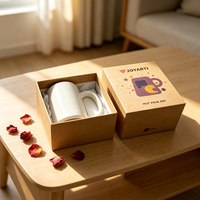 Boîte rigide en kraft personnalisée avec impression, boîte d'emballage cadeau pour tasse en céramique, service personnalisé à faible MOQ