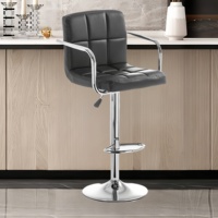 Moderner Design-Barhocker mit stabiler Drehfunktion, verstellbarer Höhe, niedriger Rückenlehne, drehbar, für Theke, Zuhause, Bar, Küche, Esszimmer, Einkaufszentrum, Fabrikgebrauch