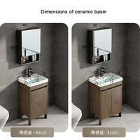Ensemble de meuble-lavabo de salle de bain avec miroir LED intelligent sur pied au design moderne, anti-buée, pour hôtel