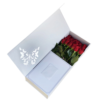 En gros luxe carton je t'aime maman carré emballage fleur papier boîte cadeau boîte pour bouquets de roses