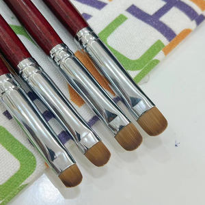 Hoge Kwaliteit Nail Art Franse Ronde Kop Nagelgel Borstel Mahonie Hout Handvat Met Nylon Borstel Fabriek Groothandel Bestelling - Product Image 2