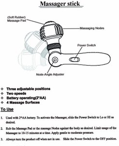 Hand-Persönlichkeits-Stab-Massagegerät, Tiefgewebemuskelsagegerät für Nacken hinten Schultern Taille Beine Füße, wiederaufladbare Körpermassage - Product Image 5