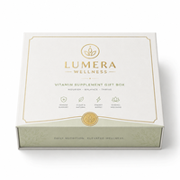 Boîte cadeau de luxe écologique en matériaux recyclés, réutilisable, portable, pour compléments vitaminiques, emballage rigide magnétique personnalisé en papier d'art
