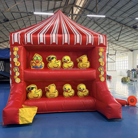 Jeu de fête gonflable géant 2-en-1 : Lancer d'anneaux et jeu de carnaval gonflable double face