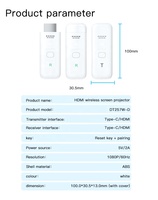 Kit émetteur-récepteur HDMI sans fil 1080P 50M pour la diffusion sans fil de vidéo/audio de l'ordinateur portable vers la télévision/le moniteur, Plug&Play