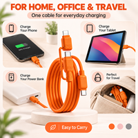 Câble de charge rapide USB-C 2-en-1 détachable 1,5 m TPE pour utilisation en voyage multi-appareils